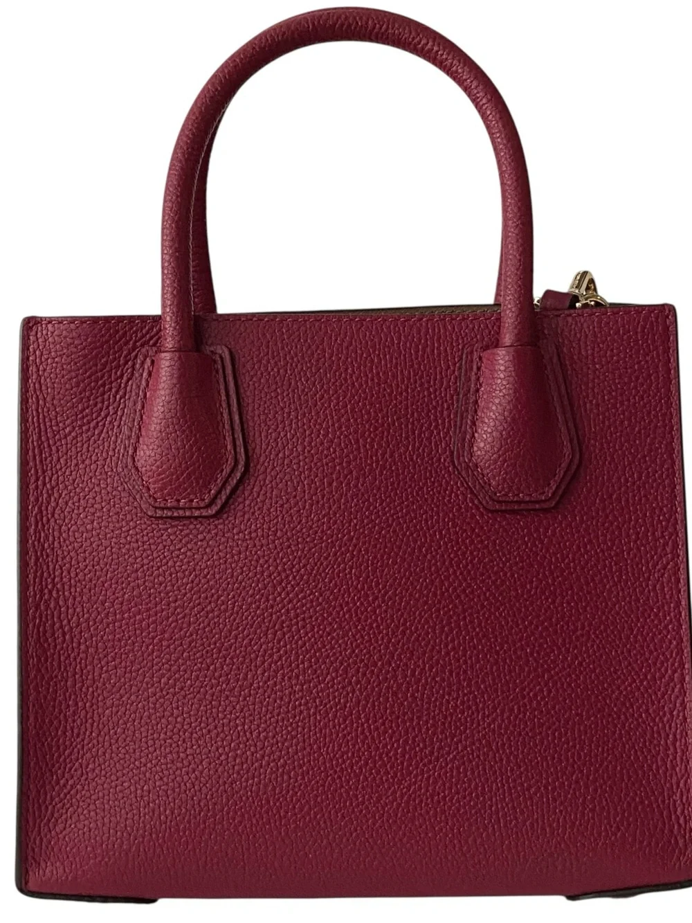 Michael Kors Pebbled Satchel in Wine